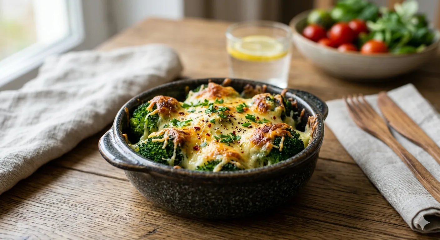 Brócoli gratinado con queso