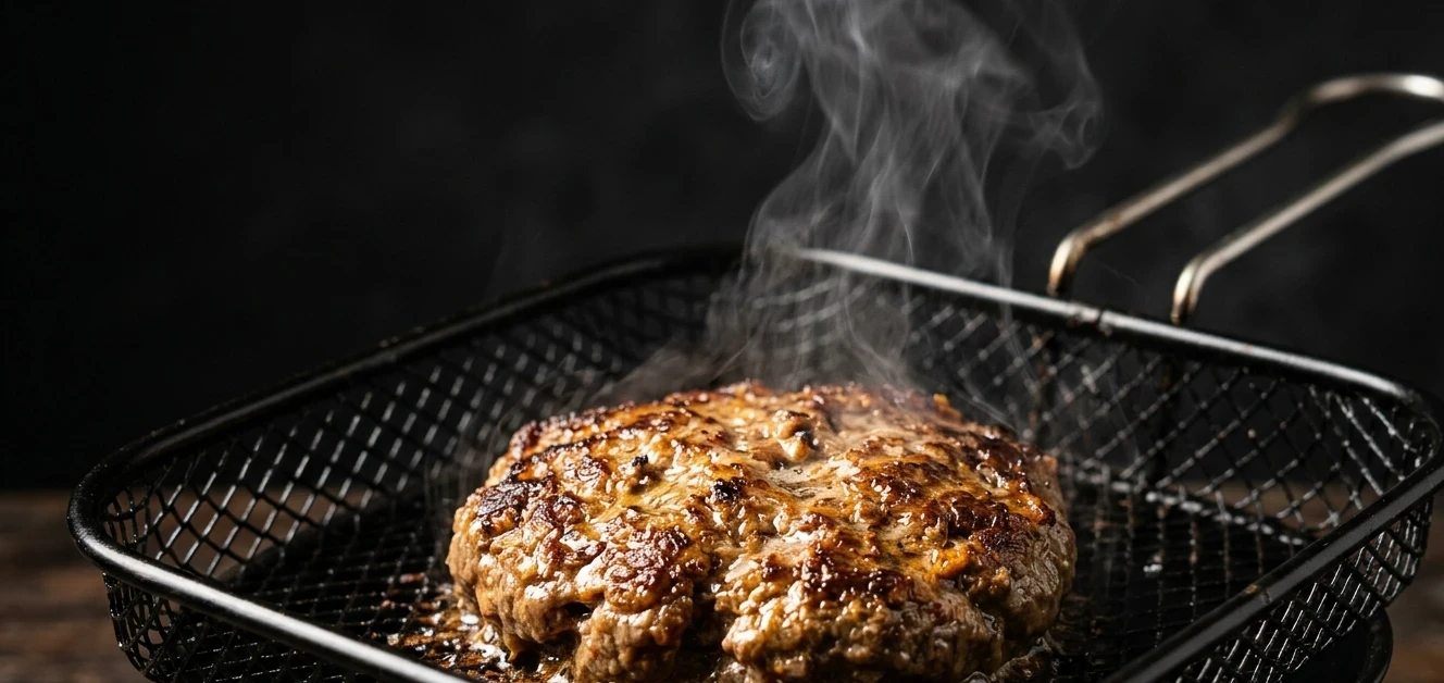 Hamburguesas jugosas caseras en freidora de aire