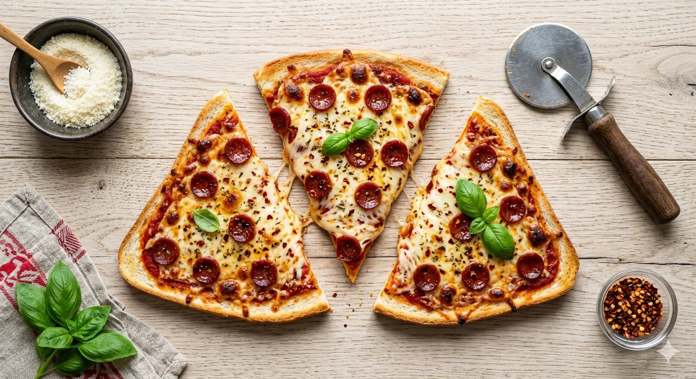 Pizza rápida en pan de molde