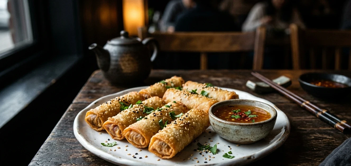 Rollitos de primavera crujientes sin aceite freidora