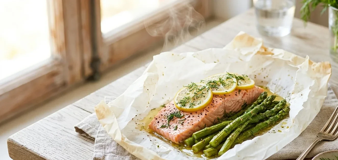 Salmón al Papillote en freidora de aire